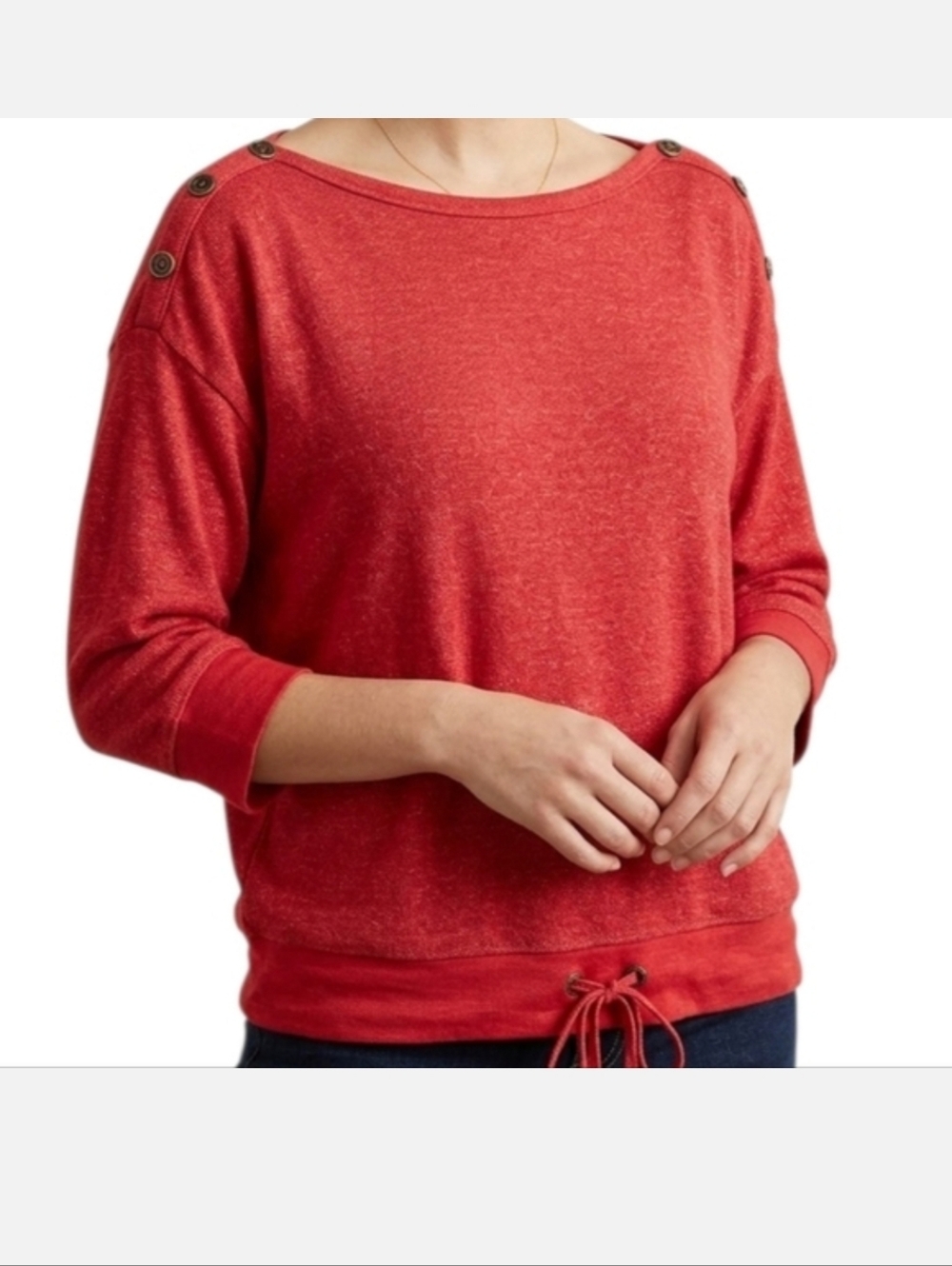 Lauren Ralph Lauren Red Boltneck Drawstring Sweater Size 1x